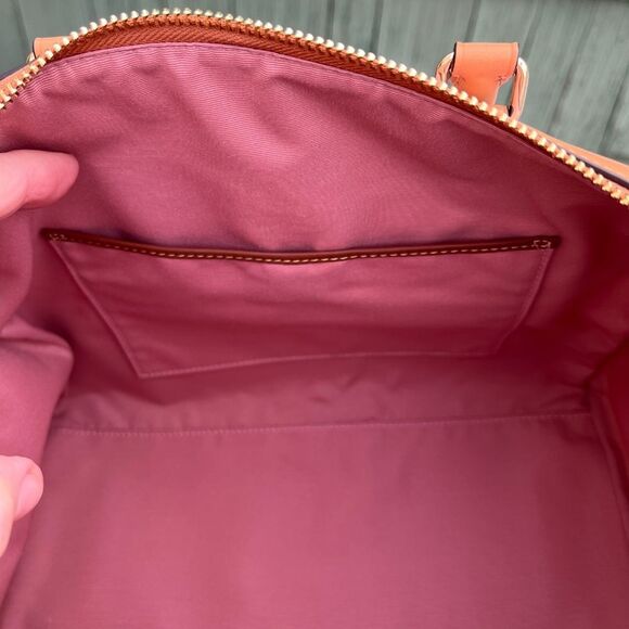 Coach Rowan Large Satchel Bag In Signature Canvas With Charms Powder Pink Purse - Picture 8 of 9